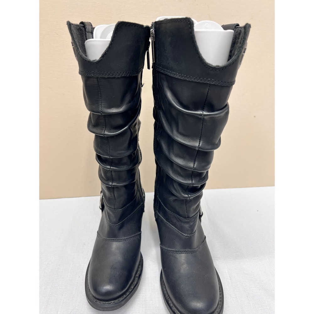 Harley Davidson Mid Calf Boots Womens 6.5 Black Excellent Leather Slouch Biker - Picture 7 of 15